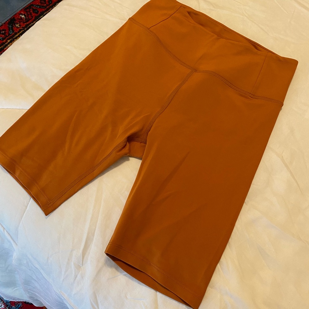 girlfriend collective Rust Orange Athletic Bike Shorts